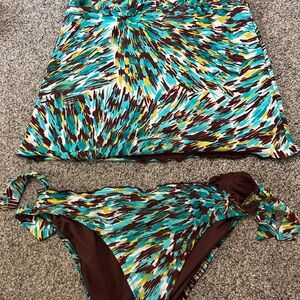 Vibrant Multicolor Swim Skirt and Bikini Bottom